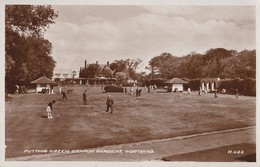 WORTHING CA. 1920 GOLF SPORT GOLF LINKS PUTTING GREEN AT DENTON GARDENS - REAL PHOTO POSTCARD RPPC - Worthing