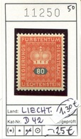 Liechtenstein - Michel Dienst / Service 42 - ** Mnh Neuf Postfris - - Service