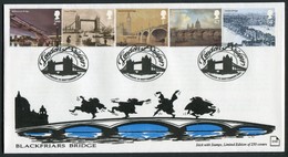 2002 London Bridges First Day Cover. Blackfriars Bridge, Stick With Stamps (250 Limited Edition) FDC - 2001-2010 Dezimalausgaben