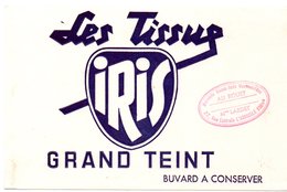 Buvard Tissus IRIS. Tampon : Au Rouet, Mme Lardet, L'Arbresle. - Kleidung & Textil