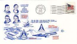 USA 1981 Launch Crew Astronauts Fly Shuttle Training Aircraft Commemorative Cover B - America Del Nord