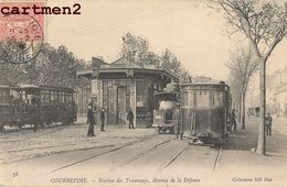 COURBEVOIE STATION DES TRAMWAYS AVENUE DE LA DEFENSE CHEMIN DE FER TRAIN TRANSPORT 92 - Courbevoie