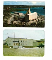 2 ELLIOT LAKE & BLIND RIVER, Ontario, Canada,  Cosolidated Dennison Uranium Mines, Old Chrome Postcards, Algoma County - Muskoka