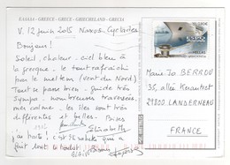 Beau Timbre , Stamp   " Paquebot " Sur Cp , Carte Postale , Postcard Du 12/06/2015 Pour La France - Cartas & Documentos