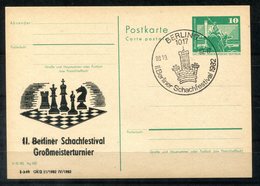 5447 - DDR - Ganzsache P79 Mit Priv. Zudruck - SoSt. Berlin (Schach-Chess-Echecs-Scacchi) - Cartes Postales Privées - Oblitérées