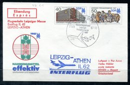 5493 - DDR - Ganzsache U6 - Interflug IL 62 Von Leipzig Nach Athen - Sobres - Usados