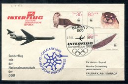 5494 - DDR - Ganzsache U7 - Interflug Sonderflug Olympische Spiele Calgary 1988 - Sobres - Usados