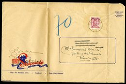 Découpe D'entier Postal Du 65c Lilas Type Petit Sceau De L'Etat. Sur Une Grande Enveloppe Obl "ANTWERPEN 16/5/48". - 1935-1949 Klein Staatswapen