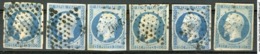 N°10 (x6) 25ct Bleu, Cote 270 €. Lire Description - 1852 Louis-Napoleon