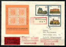 5496 - DDR - Ganzsache U1 Mit Priv. Zudruck Als Bedarfs R-Eilbrief Von Riesa Nach Langenhagen (Ank.-Stempel) - Sobres - Usados