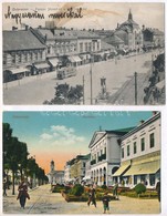 Debrecen - 2 Db Régi Városképes Lap: Városháza, Vármegyeháza, Ferenc József út, Villamos / 2 Pre-1945 Town-view Postcard - Unclassified