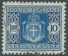 1945 LUOGOTENENZA SEGNATASSE USATO 10 LIRE RUOTA - RB31-9 - Portomarken