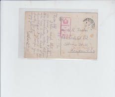 CPA DE CHARLEROI VERS LONDON - CENSURE - STAMPL PASSED BY CENSOR N°2016 - 1919 - Noodstempels (1919)