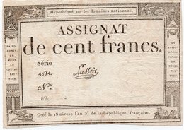FRANCIA-ASSIGNAT 100 FRANCS 1795 P-A-78.13 XF - ...-1889 Circulated During XIXth