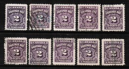 CANADA  Scott # J 16 USED WHOLESALE LOT OF 10 (WH-371) - Port Dû (Taxe)
