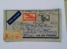 INDOCHINE Cochinchine VIETNAM 1937 SAIGON COMMERCE LETTRE RECOMMANDEE POUR LA FRANCE LA ROCHE SUR TORON - Covers & Documents