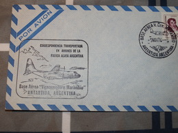 Argentine Bases Com. Marambio1er Nov 1974 Courrier Transpoté En Avion - Poolvluchten