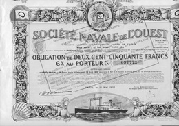 SOCIETE NAVALE DE L'OUEST -  OBLIGATION DE 250 FRS 6 % -  -ANNEE 1923 - Schiffahrt