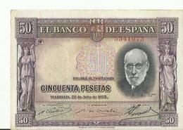 BILLET ETAT  NEUF 50...CINCUENTA PESETAS MADRID 1935 - 50 Peseten