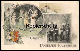ALTE POSTKARTE GRUSS VOM TÄNZELFEST KAUFBEUREN Bayern Tanz Dance Kinder Children Uniform Ansichtskarte Cpa AK Postcard - Kaufbeuren
