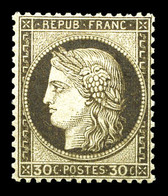 ** N°56, 30c Brun Foncé, Fraîcheur Postale. Très Bon Centrage. SUP. R. (signé Margues/certificat)  Qualité: ** - 1871-1875 Cérès