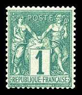 ** N°61, 1c Vert, Bon Centrage, Fraîcheur Postale. SUP  Qualité: ** - 1876-1878 Sage (Type I)