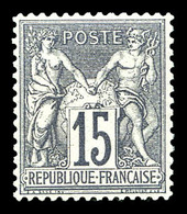 ** N°66, 15c Gris Foncé Type I, Fraîcheur Postale, Très Bon Centrage. SUPERBE (signé Brun/certificats)  Qualité: ** - 1876-1878 Sage (Type I)