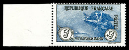 ** N°155, Orphelins, 5F +5F Noir Et Bleu Bord De Feuille Latéral, Bon Centrage, Fraîcheur Postale, Rare Et Très Beau (ce - 1900-02 Mouchon