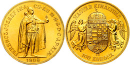 100 Kronen, Gold, 1908, Offizielle Nachprägung, Fb. 249R, St.  St - Hongarije
