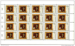 Luxembourg Feuille De 20 Timbres à 0,45 Euro Tableau : Dany Prum Collection P&T  2002 - Feuilles Complètes