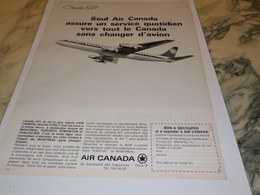 ANCIENNE PUBLICITE VOYAGE AIR CANADA 1966 - Werbung