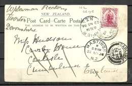 NEW ZEALAND 1904 Post Card Anglican Church Havelock To England Michel 98 (1901) As Single - Briefe U. Dokumente