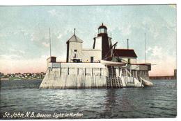 Beacon Light In Harbor, St. John, N.B., The H. C. Leighton Co.Unused (10254) - St. John