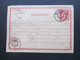 Österreich 1908 Verwendet 1912 Telegrammaufgabeschein TA 55 Mit Stempel Bozen 1 - Andere & Zonder Classificatie