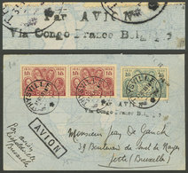 BELGIAN CONGO: 31/AU/1935 THYSVILLE - Belgium, Airmail Cover Franked With 5Fr. And 2-line Black Mark "Par AVION - Via Co - Sonstige & Ohne Zuordnung
