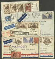 FRANCE: 5 Airmail Covers Sent To Argentina (4) And Brazil Between 1930 And 1935 By Aeropostale, With Good Frankings, 2 W - Sonstige & Ohne Zuordnung