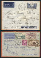 FRANCE: 2 Airmail Covers Sent To Buenos Aires In 1935 And 1936 By Air France, Very Nice! - Sonstige & Ohne Zuordnung