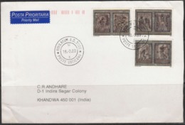 2000 .AIRMAIL  FROM VATICAN CITY  TO INDIA/FRANKED WITH STAMPS ON  OPENING OF THE HOLY DOOR - Lettres & Documents