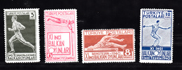 Turkije 1940 Mi Nr  1090 - 1093, Balkanspelen, Sport, Hardlopen, Hoogspringen, Hordelopen, Discuswerpen - Neufs