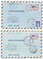 2 Entiers Postaux Concorde, 1er Vol Paris Strasbourg + Strasbourg Tunis, 1981 - First Flight Covers