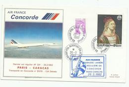 1982 Concorde Dernier Vol Paris-Caracas Avec Certificat - First Flight Covers