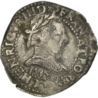 Monnaie, France, Henri III, Demi Franc Au Col Plat, 1/2 Franc, 1589, Bordeaux - 1574-1589 Henry III