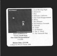 BAD ASTRONAUT - Twelve Small Steps, One Giant Disappointment - CD - FAT WRECK CHORDS - PUNK - Punk