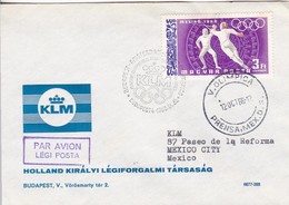 Luftpost - Budapest-Amsterdam-Mexico - Olympic Games - 1968 (45923) - Covers & Documents