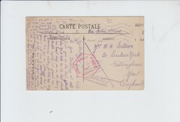 CPA DE STE ADRESSE  POUR ANGLETERRE-  EN FRANCHISE  CACHET PASSED BY CENSORD 2367 - 1916 - Portofreiheit