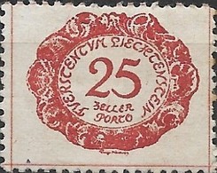 LIECHTENSTEIN 1920 Postage Due - 25h - Red MH - Postage Due