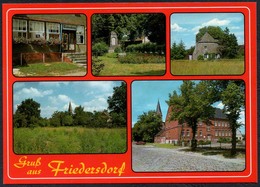 D1227 - TOP Friedersdorf Gaststätte Lindenkrug Mühle Kirche Schule - Bild Und Heimat Reichenbach - Qualitätskarte - Friedersdorf
