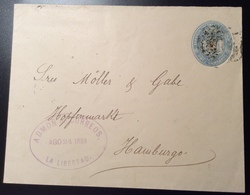 El Salvador 1887 11c Blue  „LIBERTAD 1888“ Postal Stationery H&G 3> Hamburg (cover Entier Postal Lettre - El Salvador