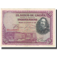 Billet, Espagne, 50 Pesetas, 1928, 1928-08-15, KM:75b, SUP - 50 Pesetas