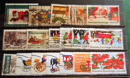 USA Etats-unis - Christmas & Greetings Small Batch Of 18 Stamps Used - Collections